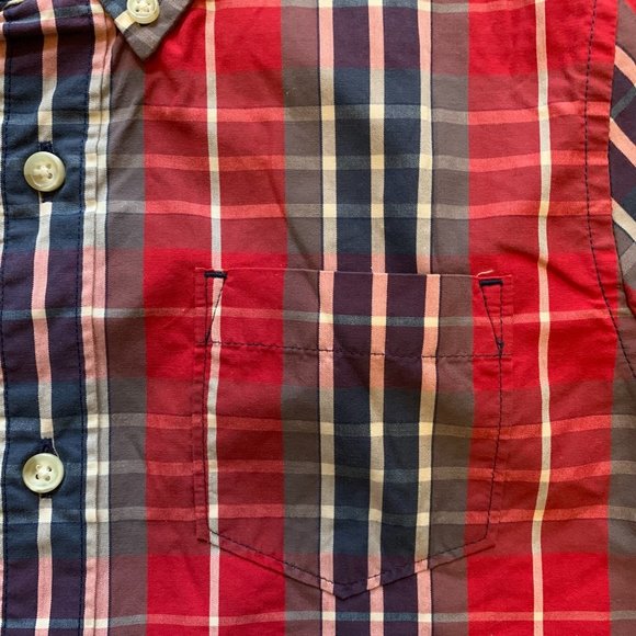 CREWCUTS cotton madras patterned shirt size 10 - Picture 10 of 12